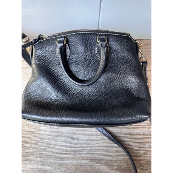 Dooney & Bourke Black Pebble Leather Satchel Crossbody Bag Top Handle Purse - Picture 5 of 10